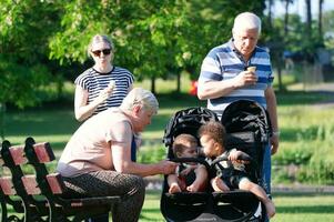 a maioria lindo imagem do pessoas caminhando e desfrutando verão dia às Wardown público parque do luton cidade, Inglaterra Unidos reino, Reino Unido. Junho 16, 2023 foto