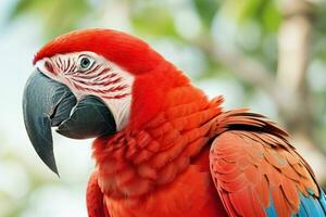 lindo vermelho arara papagaio. ai generativo pró foto