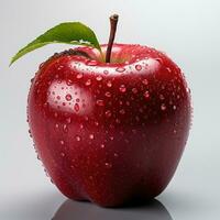 delicioso vermelho maçã em branco fundo foto