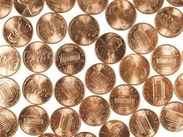 moedas de dólar 1 cent, trigo centavo centavo foto