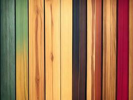 rústico abstrato pintado de madeira parede mesa chão textura - madeira fundo panorama bandeira longo, arco Iris pintura cores lgbt, desatado padronizar. generativo ai foto