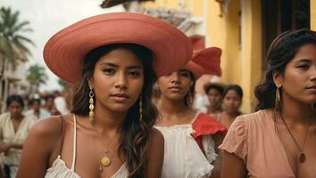 cartagena Colômbia mulheres. ai gerado foto