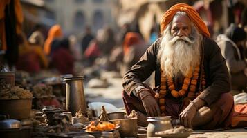 sadhu às a pashupatinath têmpora dentro Varanasi, uttar Pradesh, Índia foto