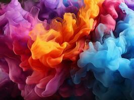 digital arte do multicolorido fumaça dentro vários cores ai generativo foto