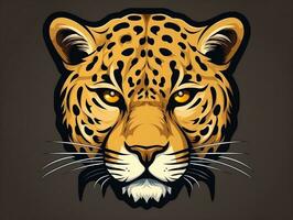adesivo do uma leopardo para t camisa Projeto vetor ilustração com isolado fundo ai generativo foto