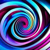 uma colorida espiral com uma Preto fundo. gerado por IA foto