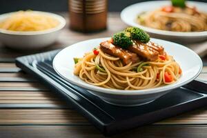 chinês Comida é uma popular escolha para muitos pessoas. gerado por IA foto