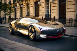 elegante luxo retrofuturístico carro foto