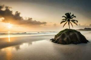 a praia, sri lanka, Índia. gerado por IA foto
