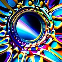 uma colorida abstrato arte peça com uma circular forma. gerado por IA foto