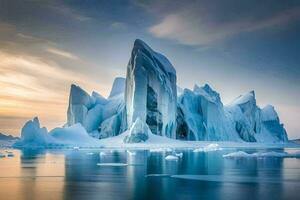 a icebergs estão flutuando dentro a água. gerado por IA foto