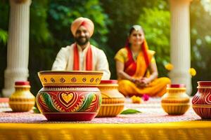 indiano Casamento cerimônia. gerado por IA foto
