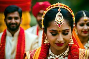 indiano Casamento dentro Índia. gerado por IA foto