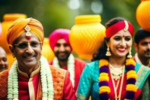 indiano Casamento dentro Bangalore. gerado por IA foto