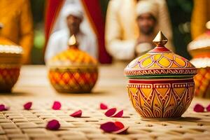 indiano Casamento decoração Ideias. gerado por IA foto