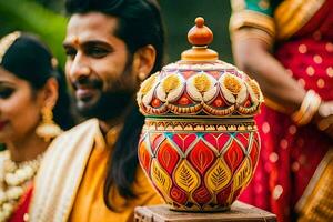 indiano Casamento fotografia dentro Bangalore. gerado por IA foto