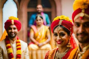 indiano Casamento dentro Jaipur. gerado por IA foto