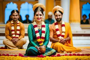 indiano Casamento cerimônia. gerado por IA foto