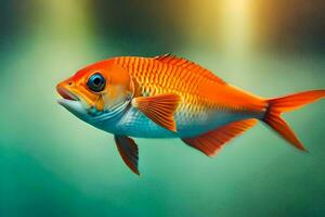 uma peixe com brilhante laranja olhos e uma grandes cauda. gerado por IA foto