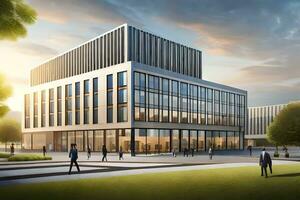 a Novo construção vai estar localizado em a campus do a universidade do Berlim. gerado por IA foto