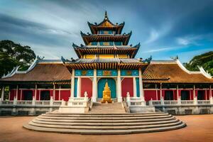 a Buda têmpora dentro Hanói, Vietnã. gerado por IA foto