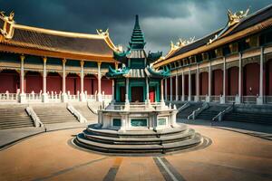 a pátio do a imperial Palácio dentro Taipei, Taiwan. gerado por IA foto