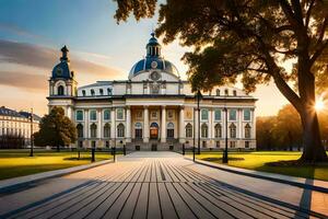 a lindo construção do a universidade do Wroclaw dentro Polônia. gerado por IA foto