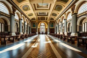 a universidade do Oxford biblioteca. gerado por IA foto