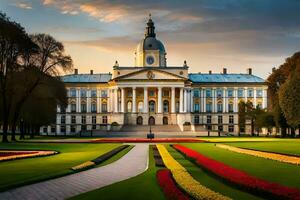 a lindo construção do a universidade do riga, riga, riga, Letônia. gerado por IA foto