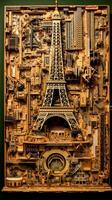 Paris miniatura em placa mãe ai gerado foto