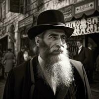 uma rabino dentro Jerusalém generativo ai foto