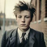 generativo ai retrato Arthur rimbaud Como uma moderno adolescente foto