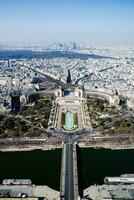 panorâmico Visão do tracodeo a partir de a eiffel torre Paris, França foto