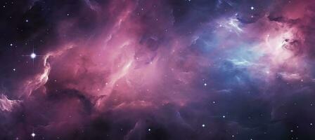 galáxia textura com estrelas e lindo nebulosa dentro a fundo, Rosa e cinzento. ai gerado foto