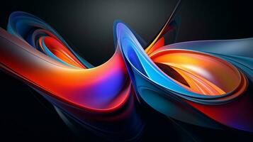 vibrante 3d abstrato. colorida, dinâmico, elegante formas com hipnotizante brilhando efeitos foto