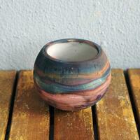 raku cerâmico cerâmica vaso arco Iris aurora texturizado padronizar casa decoração peça a partir de raaquu de Adil ghani a partir de Malásia foto