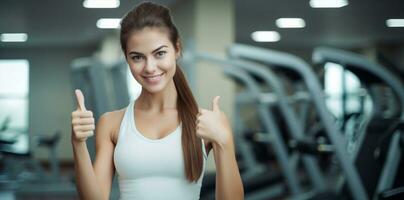 ai gerado Treinamento Atlético mulheres ginástica adulto fêmea exercício saúde beleza saudável feliz corpo estilo de vida jovem pessoa em forma esporte roupa de esporte Academia exercite-se peso foto