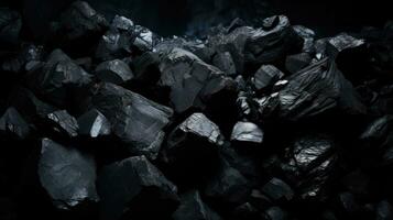 carvão mineral Preto Como uma cubo pedra fundo. ai generativo foto