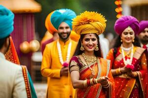 indiano Casamento dentro Jaipur. gerado por IA foto