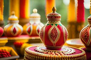 indiano Casamento decoração Ideias. gerado por IA foto