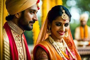 indiano Casamento dentro Délhi. gerado por IA foto