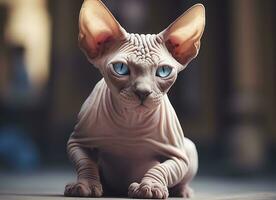 lindo foto sphynx gato conceito, contemporâneo natural e humor social fundo. generativo ai
