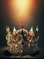 majestoso rei ou rainha real coroa. generativo ai foto