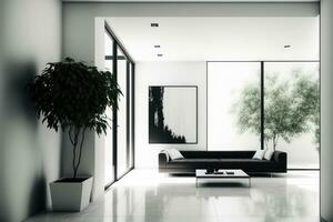 moderno limpar \ limpo quarto dentro apartamento interior dentro minimalista estilo. generativo ai foto