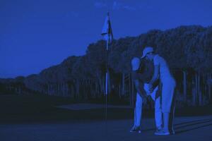 golfe instruções dentro azul foto