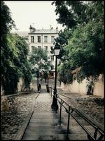 encantador Montmartre Escadaria, Paris foto