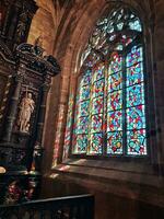 vintage bretão Igreja interior, Lanião foto