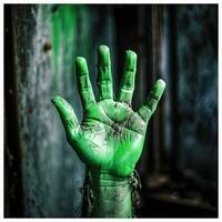 uma verde mão generativo ai foto
