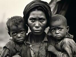 resiliência no meio dificuldade uma pobre Preto família durante a Década de 1930 ótimo depressão generativo ai foto