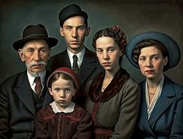 uma hassídico judaico família generativo ai foto
